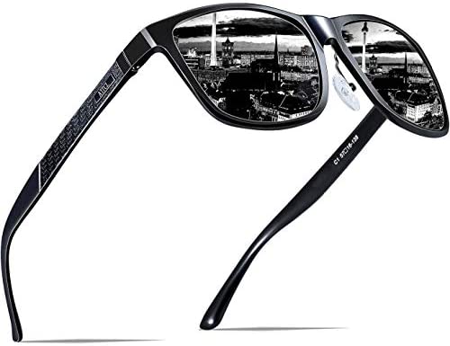 ATTCL Men's Retro Driving Polarized Sunglasses Man Al-Mg Metal Frame Ultra Light UV400 CAT 3 CE