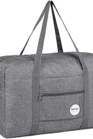Cabin Bag 45x36x20 for Easyjet Airlines Underseat Travel Bag Holdall Bag Carry on Hand Luggage Weekend Bag for Women (Denim Grey 25L with Shoulder Strap)