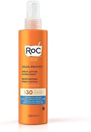RoC - Soleil-Protect Moisturising Spray Lotion SPF 30 - Non-Greasy Sunscreen - High UVA/B Protection - Water Resistant - 200 ml