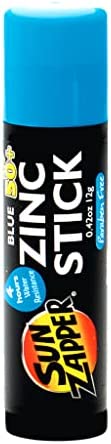 Sun Zapper Zinc Stick SPF 50+ - Sun Block Sticks for Face 12g (Blue) Sunscreen Stick - Made in Australia