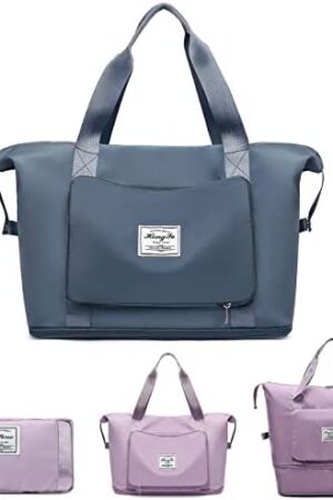 BTONGE Travel Duffel Bag Gym Bag Sports Bag with Wet Pocket, Expandable and Foldable Large Capacity Holdalls Carry on Bag Luggage Shoulder Weekender Overnight Bag Duffel Tote Bag