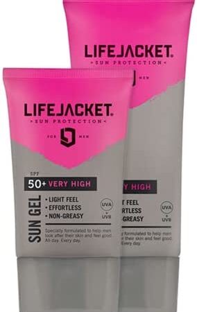 LifeJacket Sun Protection Gel SPF 50 UVA, UVA 5* Sun Cream / Sunscreen factor 50, Face + Body 100ml Lightweight, Non-greasy, Water resistant, Cruelty free, Clinically Approved for Sensitive & Dry Skin