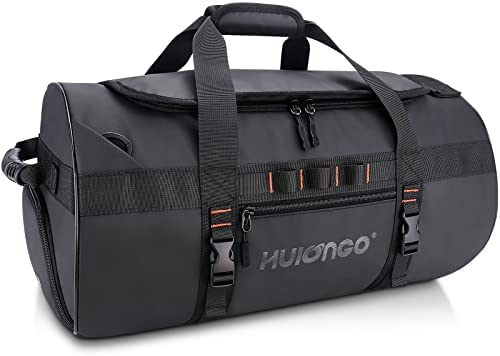 Hulongo Gym Bag Durable Sports Bag Mens Travel Bag 32L Holdall Duffle Bag Backpack with Shoe Compartment Waterproof Overnight Weekend Bag for Men Women