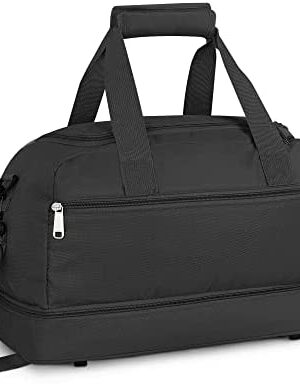 LUGG Hand Cabin Bag - Polyester Travel Bag, 40 x 20 x 25 cm, Suitable Hand Luggage for Worldwide Airlines - Lockable Zipper, Quick Access Zip Pocket with Adjustable Shoulder Strap and Handle (Black)