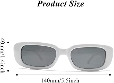 CHEERYMAGIC Rectangle Sunglasses Retro Square Sunglasses Trendy UV400 Protection Retro Glasses for Women Men A4-TYKMJ