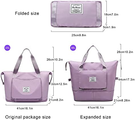 BTONGE Travel Duffel Bag Gym Bag Sports Bag with Wet Pocket, Expandable and Foldable Large Capacity Holdalls Carry on Bag Luggage Shoulder Weekender Overnight Bag Duffel Tote Bag