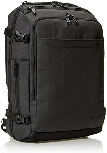 Amazon Basics Slim Carry On Travel Backpack, Black - Weekender