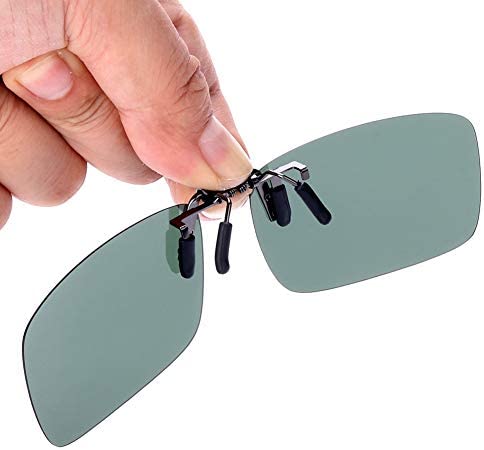 H&S Clip on Sunglasses 2 Pairs Polarised Flip Up fit Sunglasses Glasses Eyeglass for Women Men