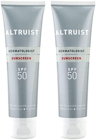 ALTRUIST. Dermatologist Sunscreen SPF 50 – Superior 5-star UVA protection by Dr Andrew Birnie, suitable for sensitive skin - one pack with 2 tubes (100ml x 2 tubes)