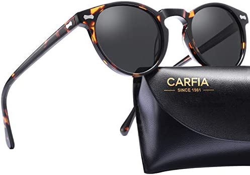 Carfia Polarised Womens Sunglasses Vintage UV400 Protection Acetate Frame
