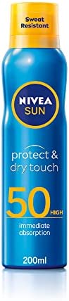 NIVEA SUN Protect & Dry Touch Cooling Sun Mist SPF50 (200 ml), Refreshing Suncream with SPF50, Advanced Sunscreen Protection, Transparent No White Marks