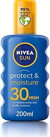 NIVEA Sun Protect & Moisture Sun Spray SPF30 (200 ml), Moisturising Suncream Spray with SPF30, Advanced Sunscreen Protection, Reduces Risk of Sun Allergies