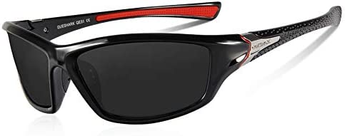 Queshark Polarized Sports Sunglasses for Running Cycling Fishing Golf Tr90 Unbreakable Frame