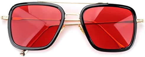 Retro Vintage Iron Man Sunglasses Tony Stark Glasses Square Metal Frame for Men Women Goggle Classic Alloy Frame