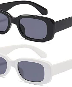 kimorn Rectangle Sunglasses for Women Men Trendy Retro Fashion Glasses 90’s Vintage UV 400 Protection Square Frame K1200