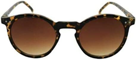 Sunglasses Brown Tortoiseshell Keyhole Bridge Frames Round Lenses Retro Hipster Preppy Style