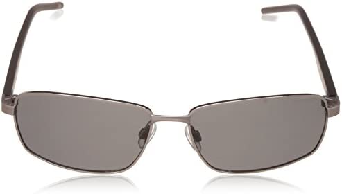 Polaroid Metal Rectangle Sunglasses in Ruthenium Black Polarised PLD 2041/S FAE 59