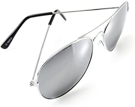 Henbrandt Sunglasses - Silver Mirror Shades - UV400 Protection - Unisex
