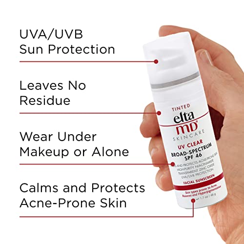 EltaMD UV Clear Broad-Spectrum SPF 46 Tinted Facial Sunscreen, 1.7 oz