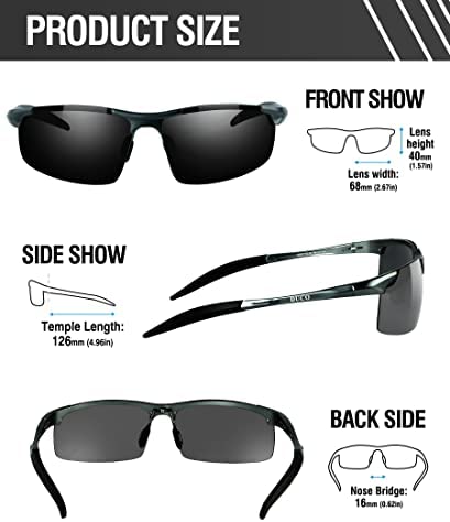 DUCO Men's Driving Sunglasses Polarized Glasses Sports Eyewear for Fishing Golf 8177S