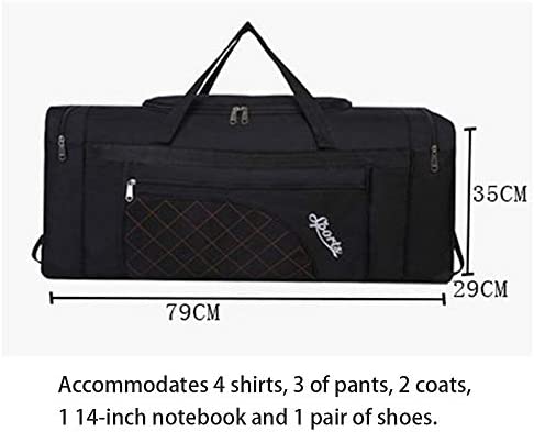 Sipobuy 80L Foldable Travel Bag, Sports Gym Bag, Shoe Compartment, Holdal, Lightweight and Waterproof, Large Capacity, Unisex (Black)