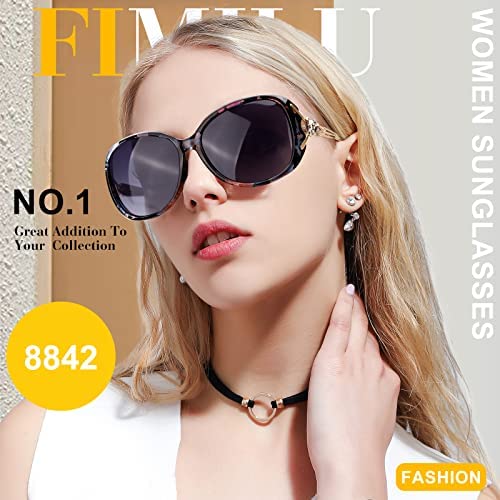 FIMILU Classic Oversized Sunglasses for Women, Polarized Lenses UV400 Protection Fashion Retro Eyewear