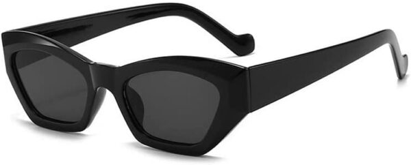 Black Sunglasses Cat Eye Futuristic 3D Fashion Retro Y2k Rectangle Sunnies Shades Sun Glasses Unisex UV400 Thick Rim