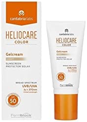 Heliocare Gelcream Colour Light SPF 50 50ml / Sun Cream For Face / Daily UVA UVB Anti-Ageing Sunscreen Protection / Suits All Skin Types / Natural-looking Foundation Coverage