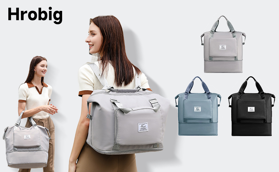 Hrobig foldable travel bag with large capacity
