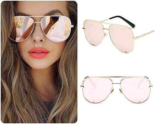 ROSE GOLD Women Ladies Sunglasses Mirrored Cat Eye Reflective Retro UK