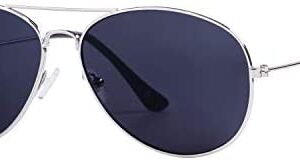 Unisex Retro Classic Sunglasses Fashion Unisex Shades Retro 80s Pilot Style Silver Frame With UV400 Tint Lens
