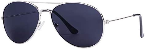 Unisex Retro Classic Sunglasses Fashion Unisex Shades Retro 80s Pilot Style Silver Frame With UV400 Tint Lens