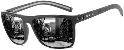 ZENOTTIC Polarised Sunglasses for Men Lightweight TR90 Frame UV400 Protection Square Sunglasses