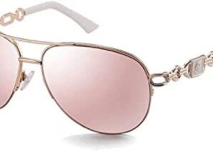 FONHCOO Sunglasses for Women Men Mirrored Sunglasses Round Metal Frame UV Protection