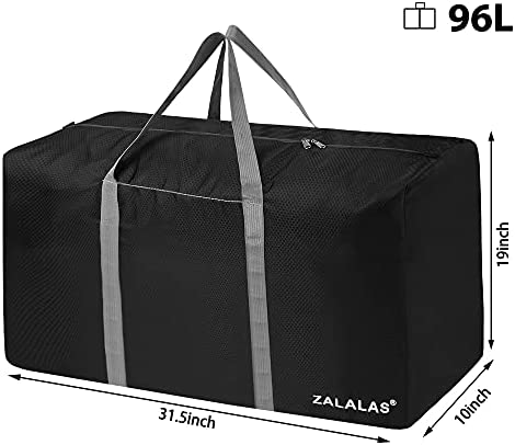 ZALALAS Travel Duffle Bag, 96L Extra Large Lightweight Holdall Bag, Foldable Duffel Bag for Men Women, Black