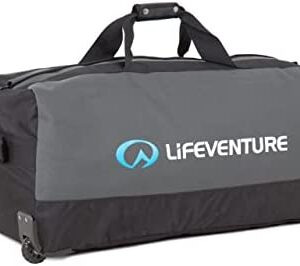 Lifeventure Expedition Duffle Bag With Wheels | Large Rugged, Reinforced Wheels, Compact When Not In Use, Grey / Black, 120 Litres